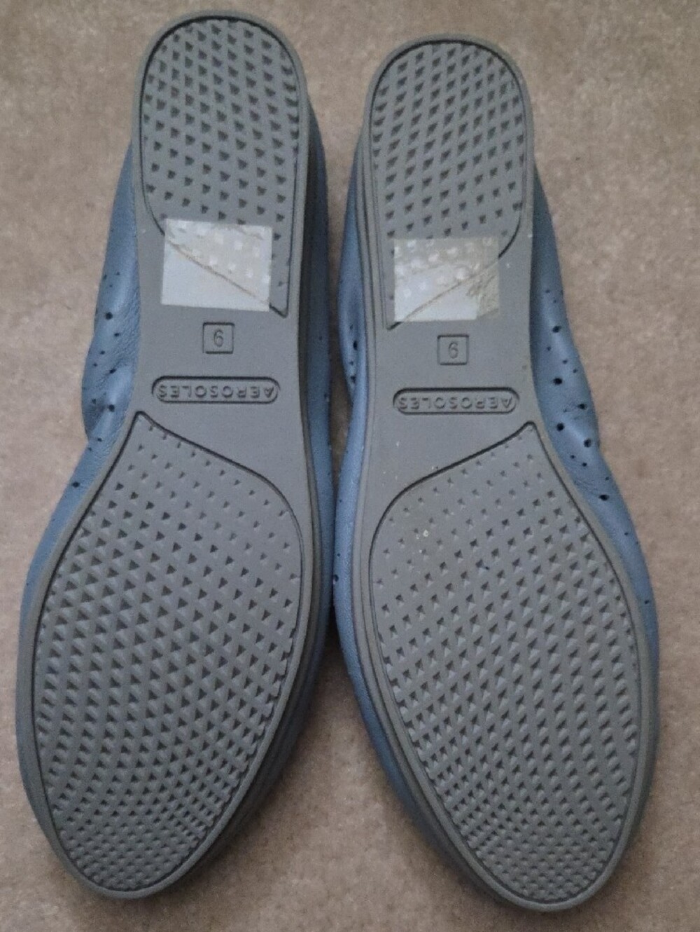 AEROSOLES Blue Ballet Flats with Silver Back - Picture 2 of 7